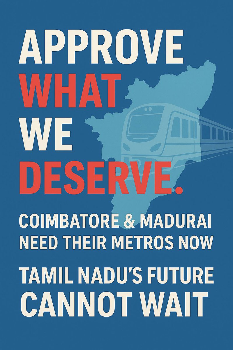 mkstalin's tweet image. Tamil Nadu’s growth needs fair treatment by the Union government!

Hon’ble Prime Minister Thiru. @narendramodi, I have repeatedly sought #MetroRail for #Coimbatore and #Madurai in every memorandum and my meeting with you.

As one of the strongest contributors to our nation’s…