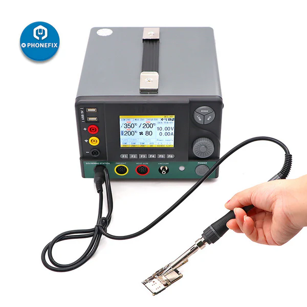 vipprogrammer_'s tweet image. Say goodbye to a cluttered repair workbench with the DES H95 5-in-1 comprehensive repair, desoldering, and rework station.

#phonerepair #iPhone17Pro #solderingstation #PCB #welding #ecufixtool #phonefix #motherboardrepair #BatteryNote