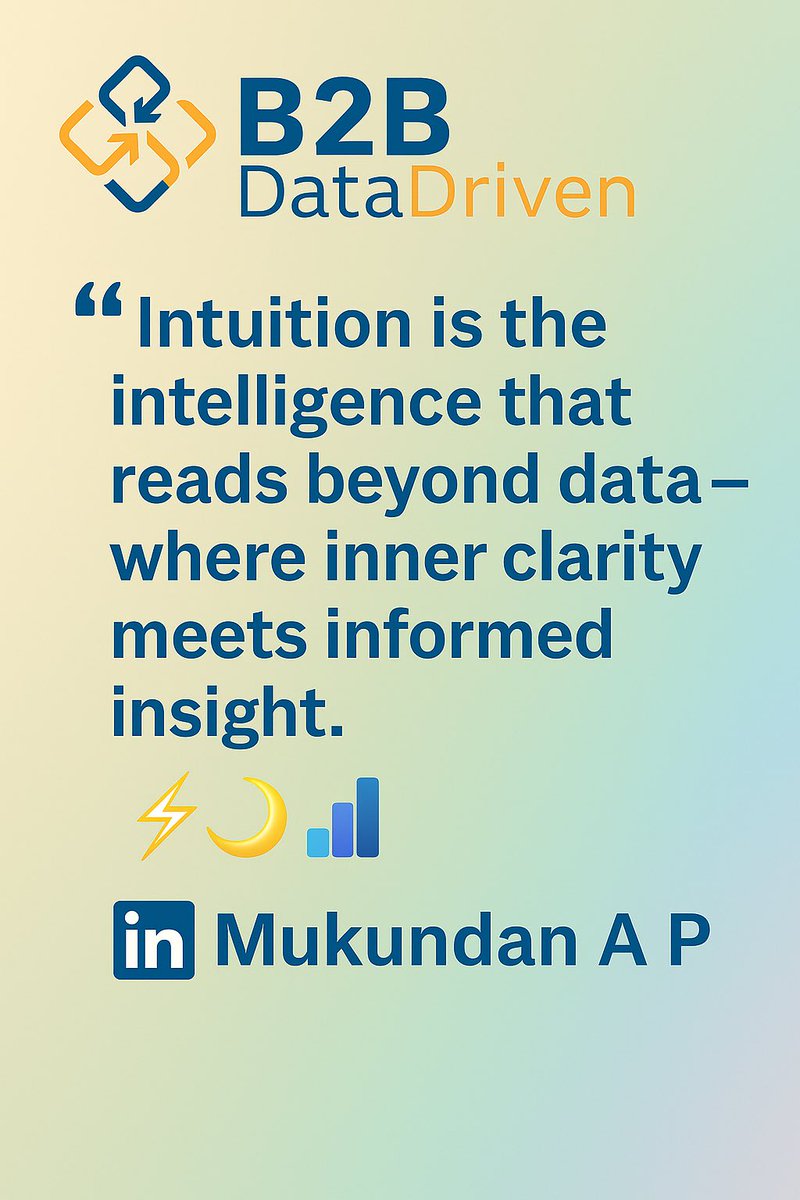 MukundanAP's tweet image. Intuition = insight + awareness + clarity ⚡🌙📊

#AI shows patterns. #Leaders feel direction.

Both build intelligent decisions.

#Intuition #AI #Leadership #DataScience #DecisionIntelligence