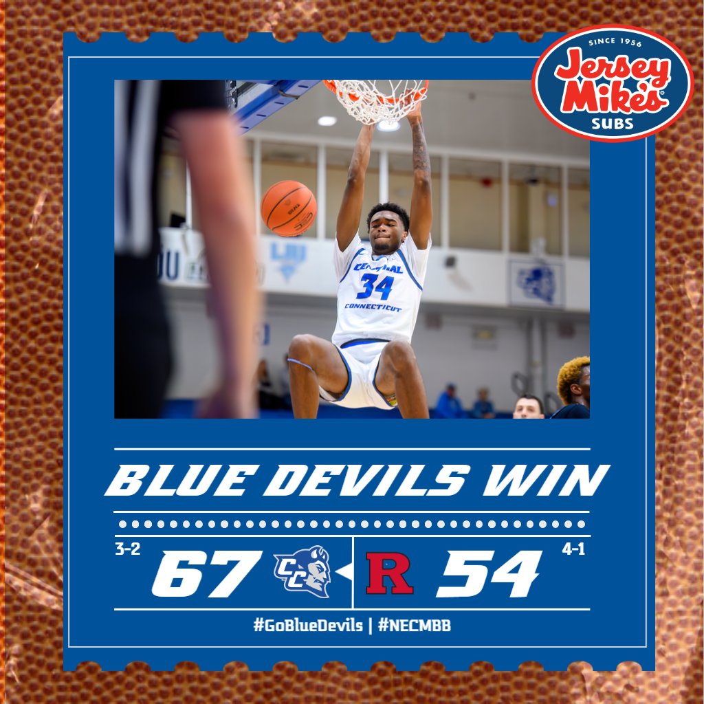 CCSUBlueDevils's tweet image. 🏀 RECAP

@CCSU_MBB 67, Rutgers 54

🏀 Frazier: 14p, 13r, 3stl, 2blk
🏀 Smith, Jr.: 21p (7-15fg), 5r
🏀 Rodgers: 15p (3-3 3fg), 9a

📰 🔗 tinyurl.com/56tbpe8s
⏭ vs. Sacred Heart,  Monday 7:00pm

#GoBlueDevils | #NECMBB