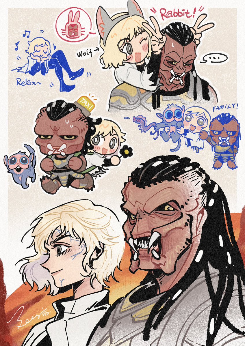 aBingBeey's tweet image. 一家三口携手共闯天涯🔥

 #PredatorBadlands #predator  #fanart