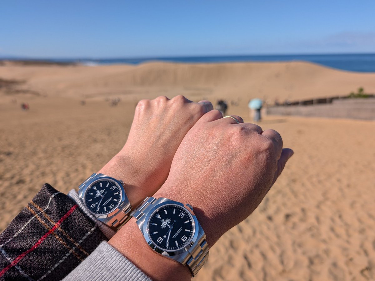 taka23vabRX's tweet image. おはようございます！
今日は妻とドライブです🐫

#鳥取砂丘
#ROLEX
#EXPLORER
#オイパペシルバー同盟