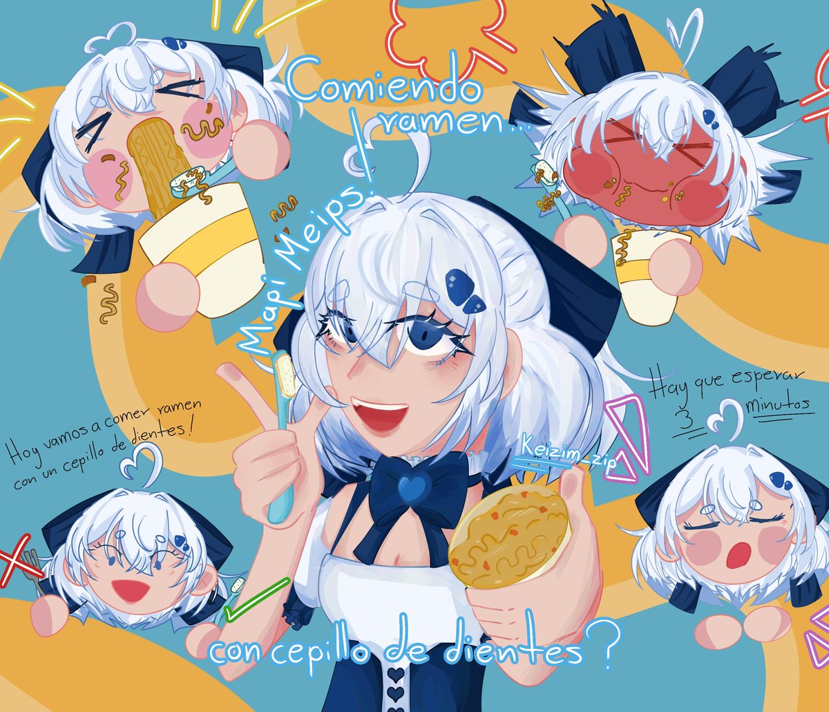 Keizim_zip's tweet photo. Dibujo del stream de @Mapimeips 💙
●Perdón si no es tan bueno como el anterior pero los exámenes y proyectos me tienen muy ocupada 😭
●Igual espero les guste 🐱🌟
● Mapi Meips come ramen!... Con un cepillo de dientes?!#MapiArt https://t.co/CXE44FFtRY
