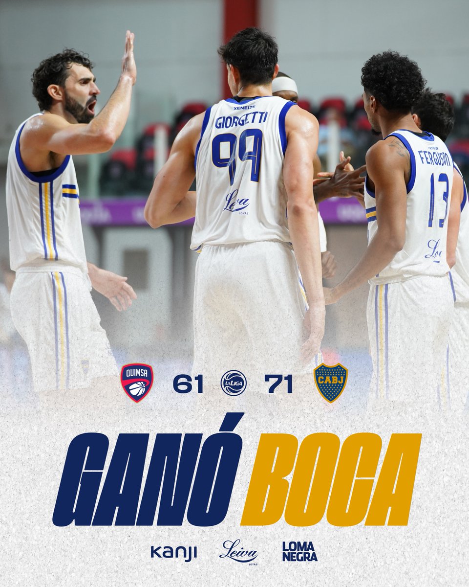 BasquetBocaJrs's tweet image. ¡GANÓ #BOCA! 💪

Gran trabajo colectivo para recuperarse y derrotar por 71-61 a @AAQuimsa. ¡A seguir, Boquita! 👊

#DaleBoca 🔵🟡🔵
#LaLigaNacional 🏀