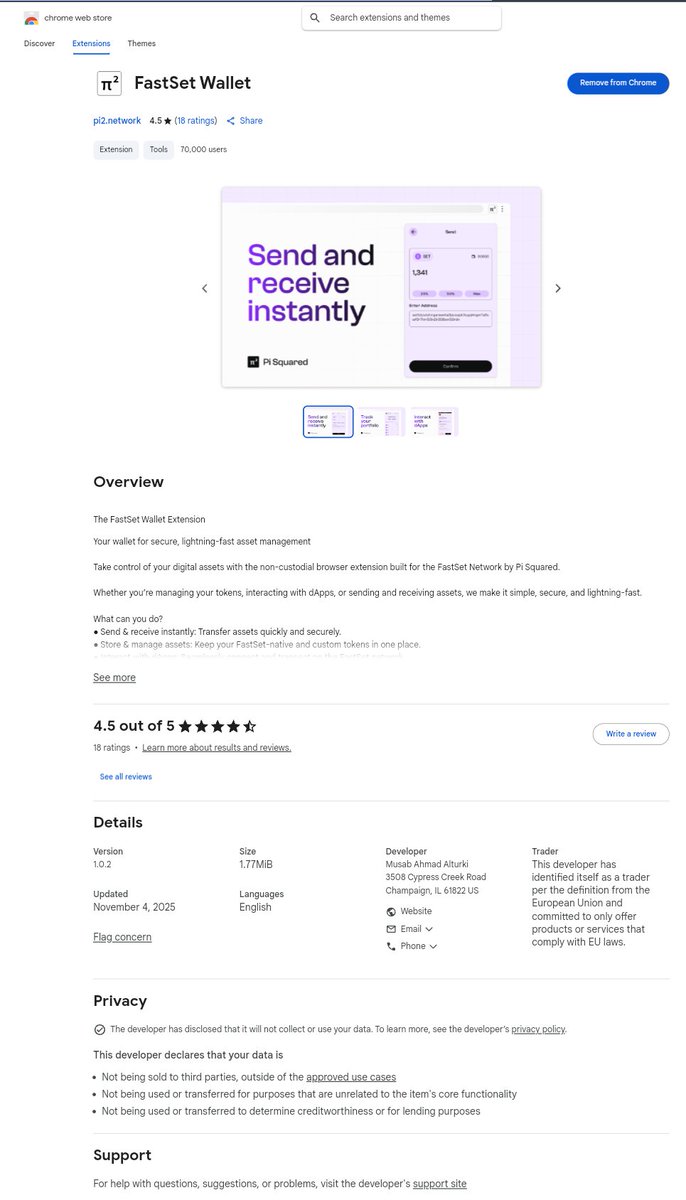 x2furryC8's tweet image. Just tried the FastSet Wallet Extension and I’m impressed! Smooth interface, easy to navigate, and very fast transactions. Definitely a solid tool for Pisquare
@Pi_Squared_Pi2
users. 👍📷 #FastSetWallet
