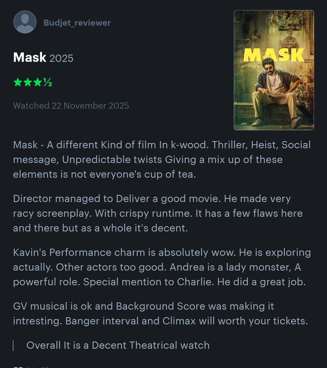#MASK - My take on the movie. Check out here for the detailed review 👇