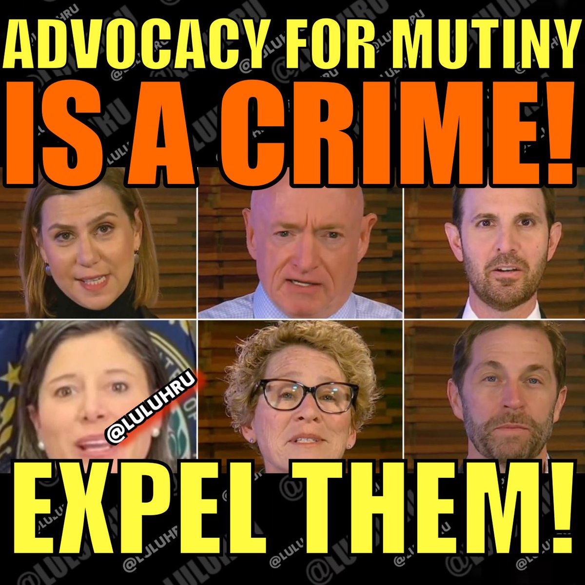 luluHru's tweet image. These are the people that promoted the Russia hoax
Two impeachment frauds
J6 hoax
Covid H
Laptop hoax
Epstein hoax
Shutdown the Govt , crushing the economy,air travel,and snap and now they are calling for Mutiny! Expel them and prosecute them for TREASON!