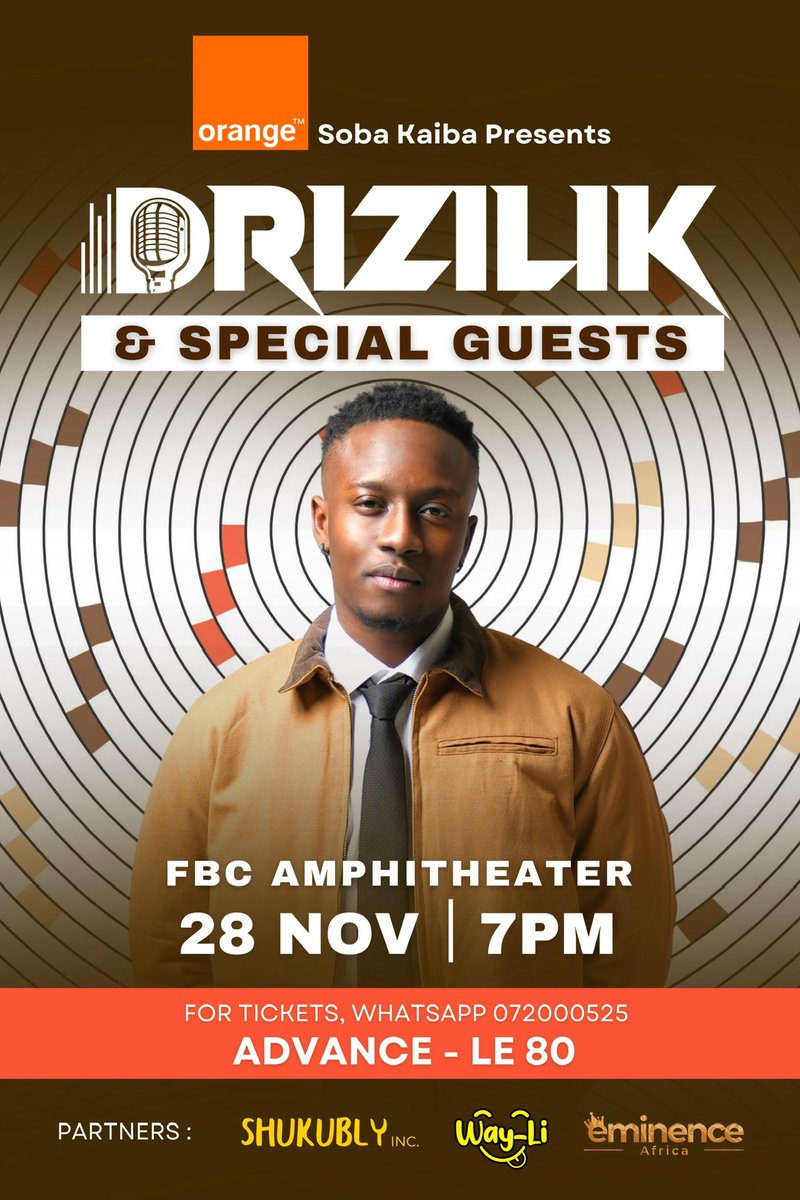 Central Boy is coming home!

Join Drizilik’s homecoming Live Concert on November 28 
Venue 👉🏾 FBC Amphitheater 
Advance Ticket👉🏾 Le 80 
Gate👉🏾 Le100

THE WAY TO GET TICKETS
👇🏾👇🏾👇🏾👇🏾👇🏾
wa.me/23272000525?te…