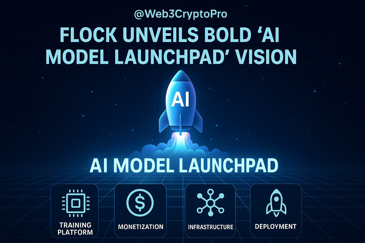 Web3CryptoPro's tweet photo. 🤖 FLock unveils a new “AI Model Launchpad” concept. 🚀

The idea: let creators build, deploy, and scale AI models with Web3 style incentives.

This could reshape decentralized AI entirely.

Thoughts?
Repost and comment.

#AI #Web3 #CryptoNews #FLock #MyOnlinePlus https://t.co/bNz1N0z3rp