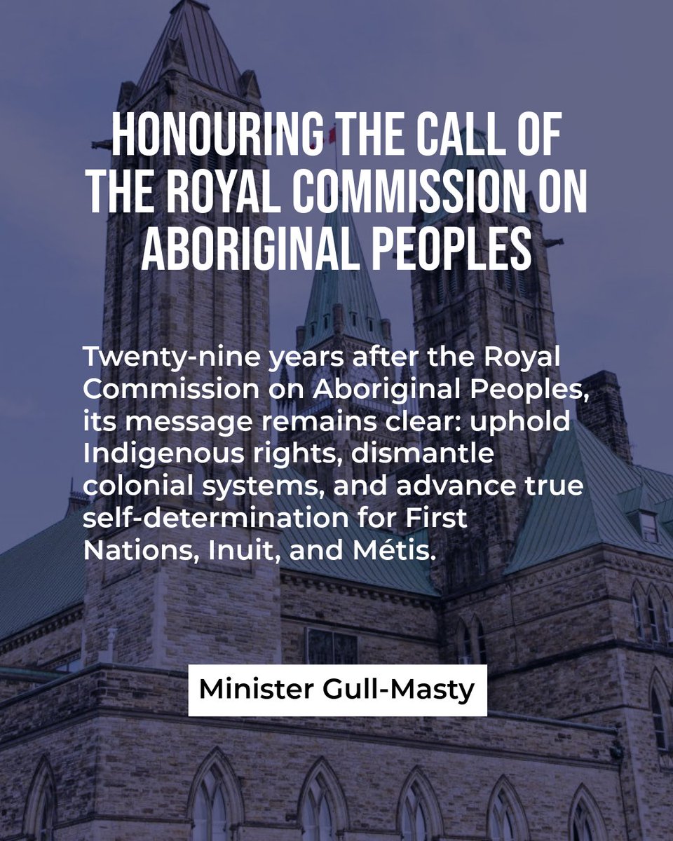 MandyGullMasty's tweet image. Honouring the Call of the Royal Commission on Aboriginal Peoples -  justice, truth, and Indigenous self-determination at the centre.