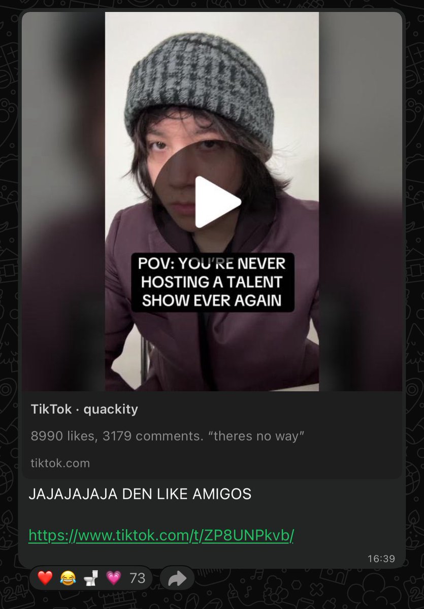💬 ¡Quackity vía su canal de difusión en WhatsApp!

🔗: tiktok.com/t/ZP8UNPkvb/