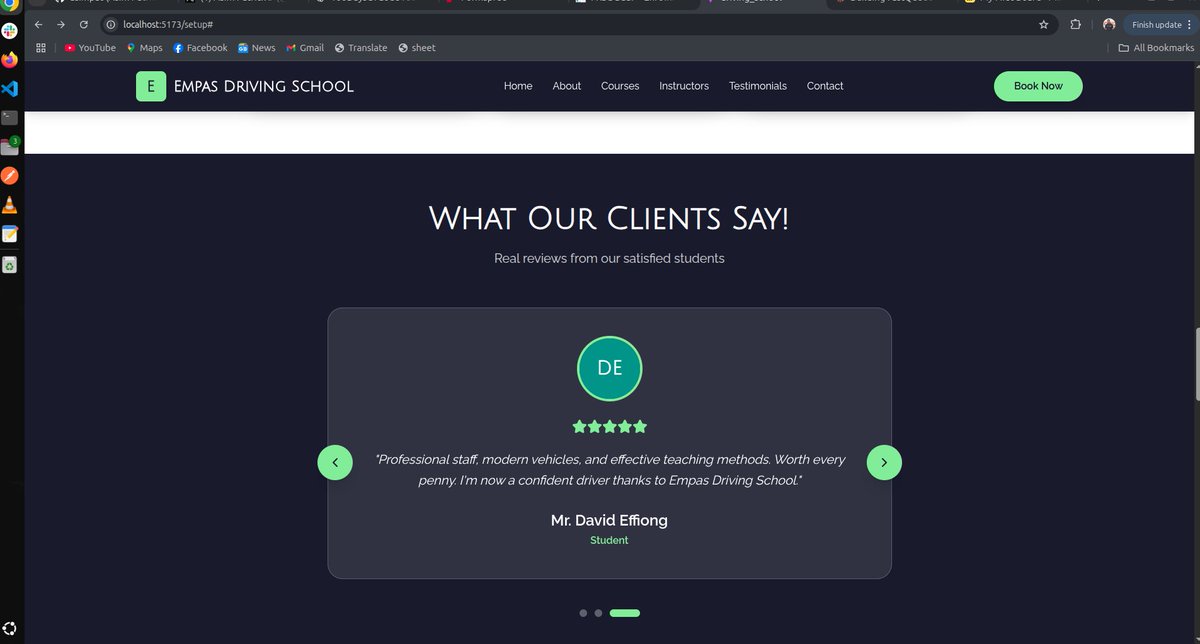 Patoasim's tweet image. Day 65 of {#100DaysOfCode} 

I can’t believe I’m almost done with the frontend design in less than a week, this is real progress. Everything is coming together, and the sections just need a few final touches.

#Django #DRF #React #BackendDev #GodIsWithMe