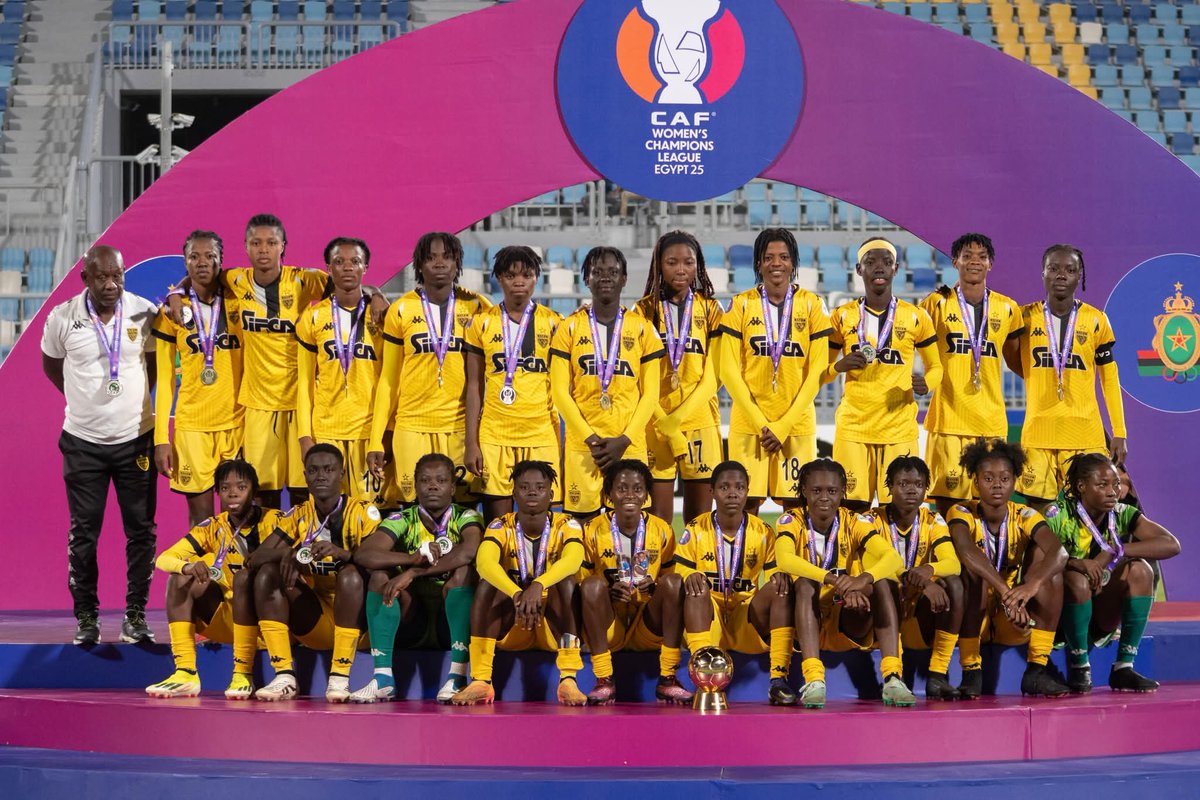 consultant225's tweet image. L&apos;ASEC Mimosas 🇨🇮 est VICE-CHAMPIONNES D&apos;AFRIQUE 💛🖤🥈

Parce qu&apos;elles n&apos;ont pas pu soulever le trophée de la Ligue des Champions féminine CAF. 🏆❌😭

Défaite 2-1 face à FAR RABAT, club marocain 🇲🇦. 

#CAFWL #ASEC #LeMeilleurConsultant