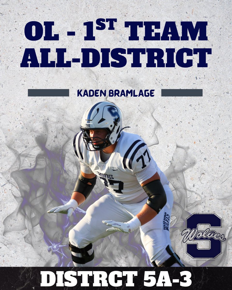 <a href="/kadentank77/">Kaden “Tank” Bramlage</a> 1st team all district Offensive lineman! Team Captain that had to play multiple spots up front for us. Congratulations.