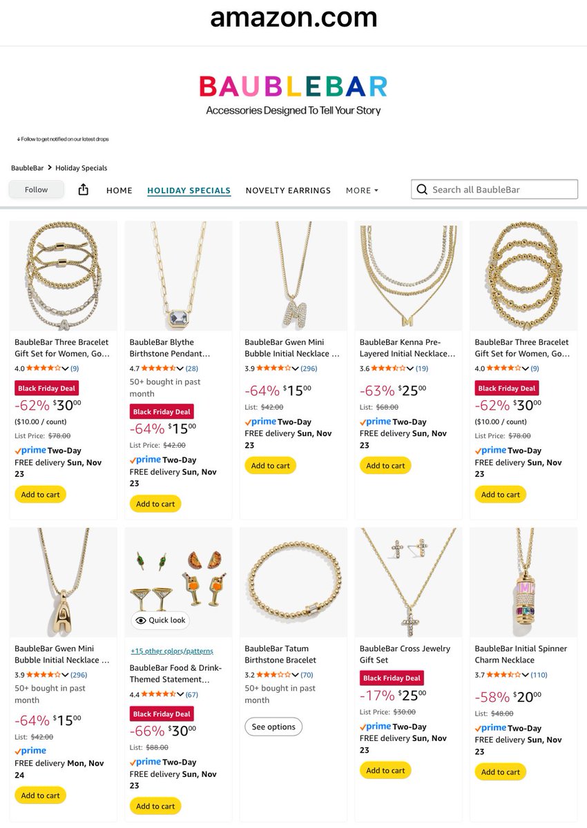 alwaysblabbing1's tweet image. amzn.to/47V3dtV
Check out these Deals from BaubleBar !! 
They’re not only adorable, The quality is amazing !
So many more that what’s pictured!! 

 #ad I earn commission if you make a purchase . Thank you so much for your support

#amazon #earlyblackfriday 
#baublebar