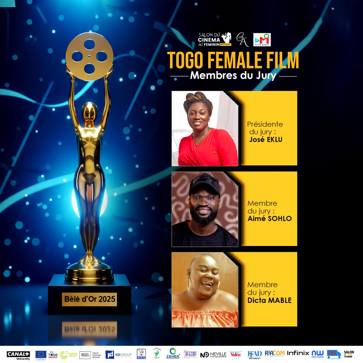 Scaf_Tg's tweet image. Nous levons le voile sur le jury de la 4e édition du SCAF Togo, chargé de désigner les lauréates du concours Togo Female Film.

🔺@jose_eklu_official : Présidente du Jury

🔺@aime_sohlo : Membre du Jury

🔺@dicta_mable_ : Membre du Jury

#SCAF🇹🇬  #Edition4  #TogoFemaleFilm