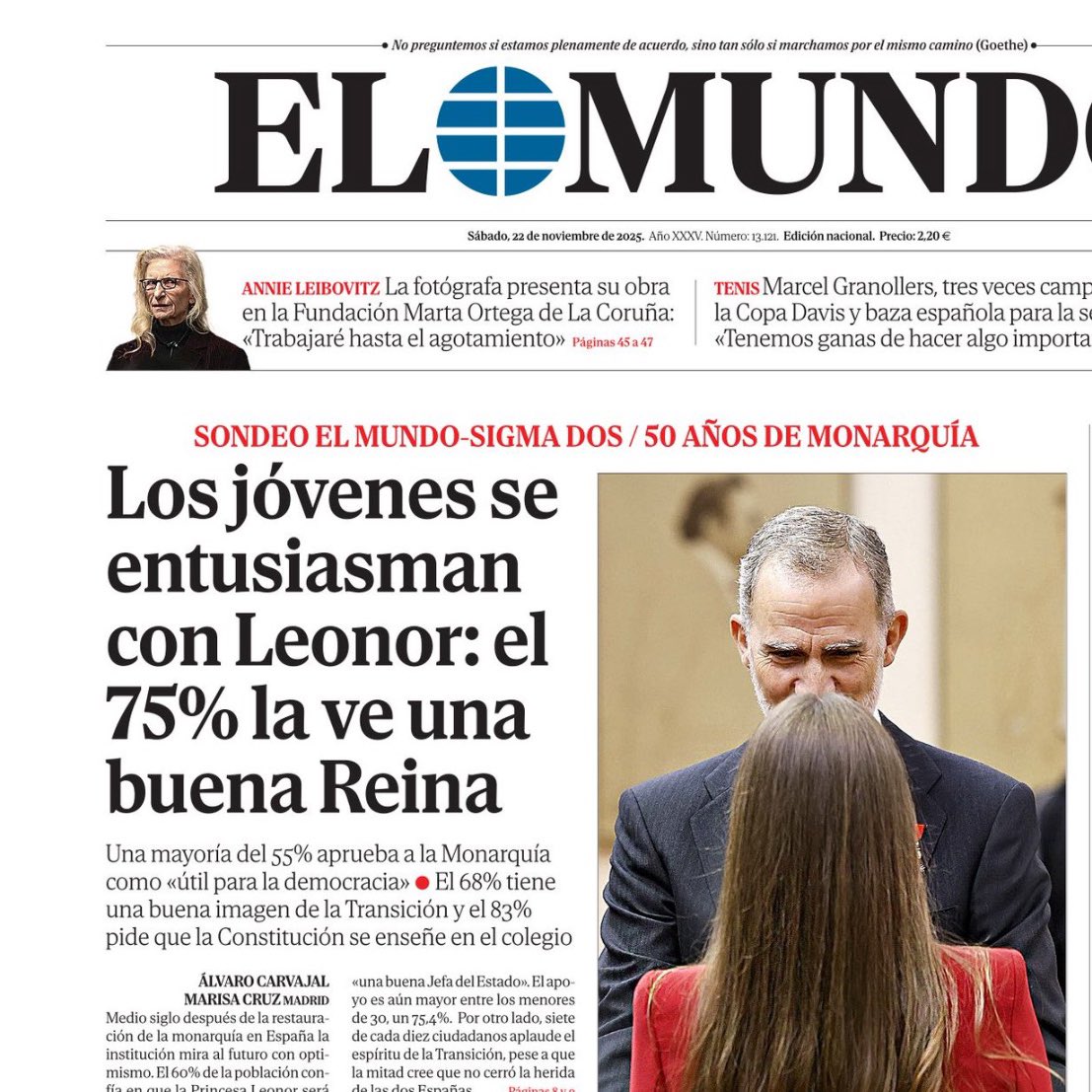 El 97% de los jóvenes que se entusiasman con Leonor tienen entre 75 y 200 años.