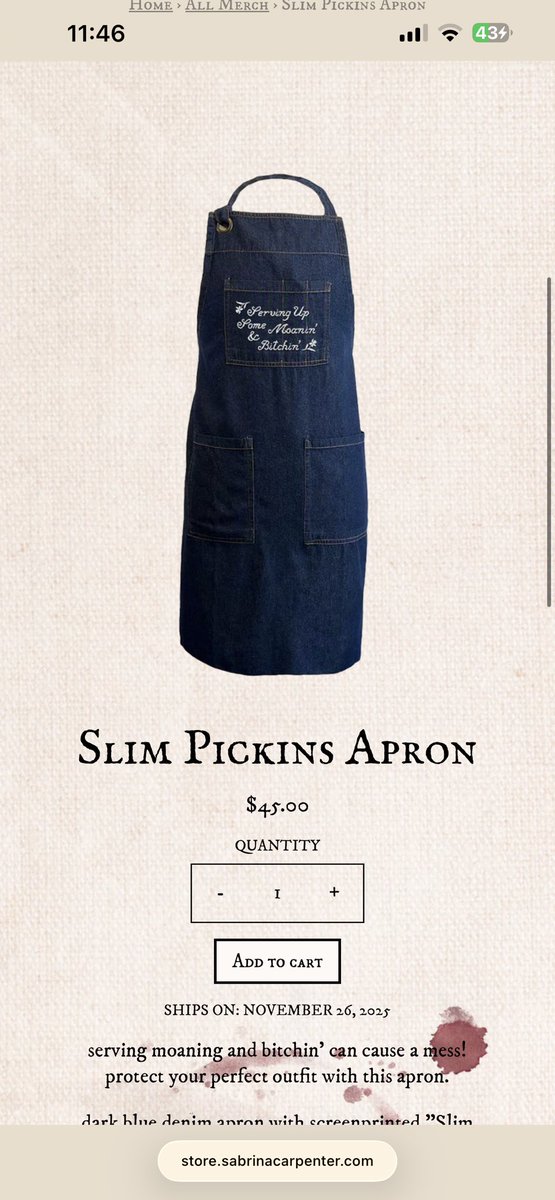 suchadipshitt's tweet photo. wanted this apron the SECOND she posted this AND NOW WE HAVE IT hehe https://t.co/I0Vt7FudQ3