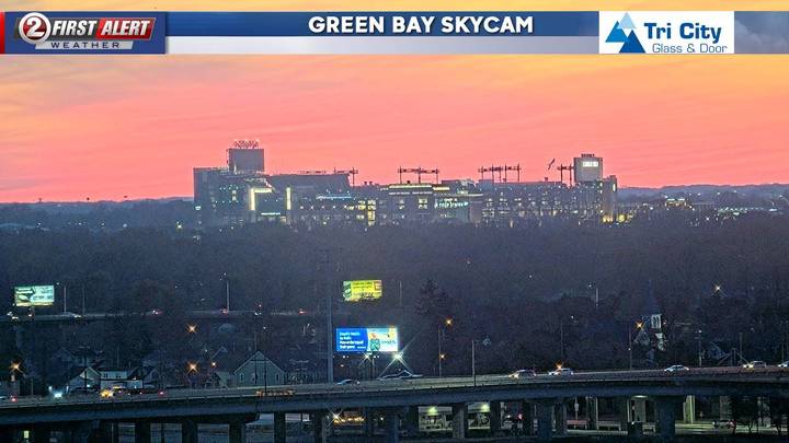 Our Green Bay Skycam captured a stunningly beautiful sunset over Lambeau Field for this Friday night.

Did you get any photos of it from where you live? We want to see them! You can submit them at wbay.com/photos?utm_sou…
