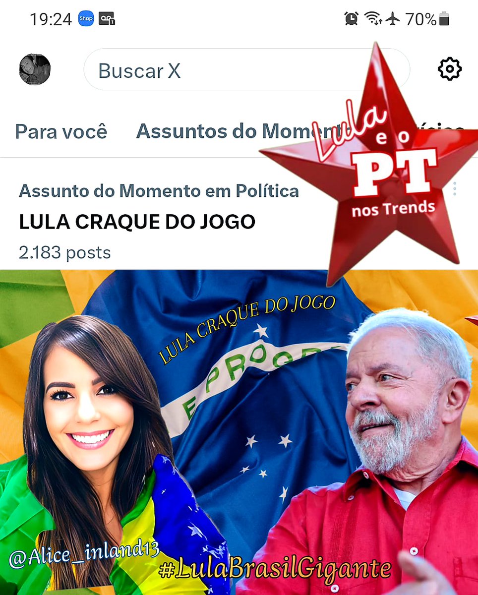 <a href="/MaluNogueiraPT/">Malu Nogueira PT🚩</a> <a href="/AlexandrePT13CV/">Alexandre PT</a> <a href="/Alexand92840726/">Alexandre</a> <a href="/SilviaPT13/">Silvia PT 13</a> <a href="/parasamuel/">Samuel Felix🚩</a> <a href="/Simonycorredora/">Simone Shut up & Listen</a> <a href="/Baiantifascista/">Baiano Antifascista</a> <a href="/WilmarPetista/">Wilmar</a> <a href="/PinheiroJimena/">🚩Jimena Pinheiro🚩</a> <a href="/EimarPrado/">Eimar prado</a> <a href="/AlasDeAmorCuba/">AlasDeAmor🇨🇺</a> <a href="/augustotomanov/">Augusto Junior</a> <a href="/doisDog/">umDog</a> <a href="/FelipeM02033165/">Felipe Moraes (2)</a> <a href="/IsaelMaior/">Isael Maior</a> <a href="/Lus80869491/">Luís Saraiva</a> <a href="/Maxwell97347745/">Maxwell Silva</a> <a href="/osmarsoaresdf9/">osmar soares</a> <a href="/Ricardo17892151/">Vem Meteoro</a> <a href="/simeone_lula/">Simeone Lula</a> <a href="/JorgeLuizNogu11/">Jorge Luiz Nogueira Filho Nogueira</a> <a href="/AlexandreFortu9/">Alexandre Fortunato🚩🇧🇷🚩 PT até morrer !!!</a> <a href="/bassiniangelica/">Angélica Bassini</a> <a href="/claudia_alguin/">Claudia</a> <a href="/Dwell2/">Daniel Junior 🇧🇷</a> <a href="/Jacilei16014018/">Jessica Lula 2026</a> <a href="/khrisgt/">CRIS ALMEIDA</a> <a href="/MAICOBLOPES/">@maicobittencourt</a> <a href="/MessiasBarbosa3/">Messias Ramos</a> <a href="/Patysayao/">Paty Sayao 🚩</a> <a href="/RitaDEC29696228/">Rita DE CÁSSIA</a> <a href="/SolangeFerrer/">Solange  🚩FreePalestine 🇧🇷 🇵🇸</a> <a href="/VaniaFr23206941/">💃Vania Freitas💃 👁️</a> <a href="/Almirfe21417504/">Carioca cachorrão .</a> <a href="/clovismota22/">Clóvis Mota</a> <a href="/EdnaAmo2023/">Edna Amorim</a> <a href="/Francis87222518/">Francisco Albuquerque🚩🚩🚩</a> <a href="/JalvaOliveira/">Jalva Oliveira</a> <a href="/MaraiaRegina/">Regina Maria dos Santos Soares</a> <a href="/MiltonTT2/">MiltonTT🚩🚩🚩</a> <a href="/PauloVarais/">Paulo Costa</a> <a href="/rogerioloppez/">Rogério Loppez</a> <a href="/Sou13SouLula/">alinecampos2525</a> <a href="/ViboVar/">HannaH 🚩🚩🚩🚩</a> <a href="/JotaKar/">Comandante Jota</a> LULA CRAQUE DO JOGO 
#LulaGigante