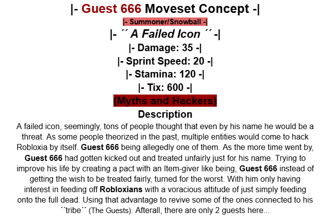 Buckethead1352's tweet image. G666 Moveset concept for
@TLRRoblox