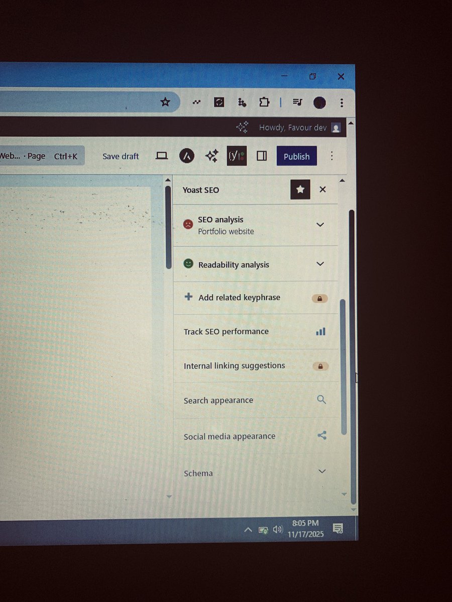 favourdev1's tweet image. Day 21 of 30 
My WordPress Challenge 
Wrapped up the week! 

Got better with security, backups, SEO tools, and user roles. Feeling more confident with how WordPress works behind the scenes. 💻✨

#MyWordPressChallenge #LearnWordPress #TechJourney