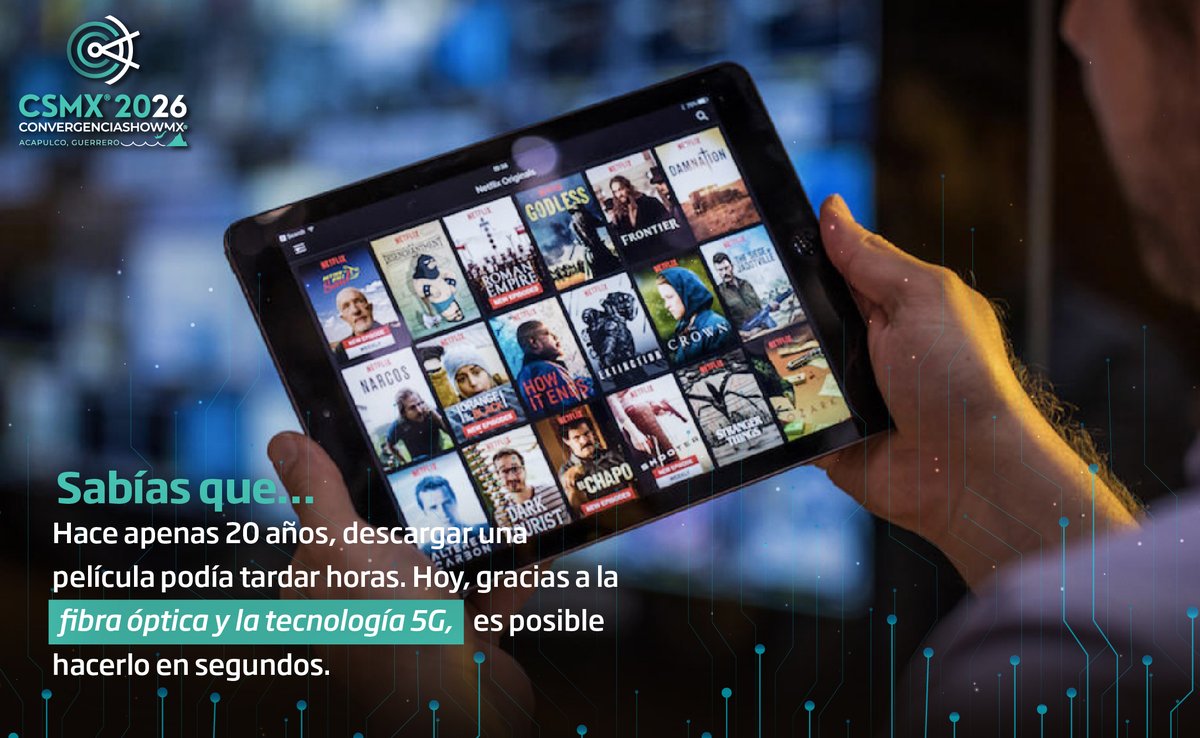 La velocidad de conexión se ha multiplicado por más de 10,000 veces desde el año 2000, marcando un salto histórico en la manera en que compartimos información y conocimiento.

Más información: convergenciashow.com.mx
#Tecnología #Telecomunicaciones #FibraÓptica