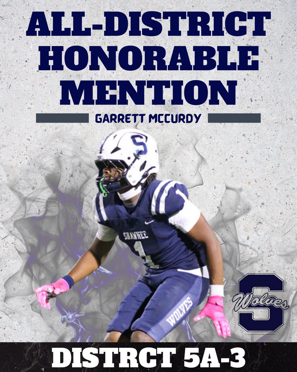 Congratulations Garrett for being named to the all district team honorable mention.