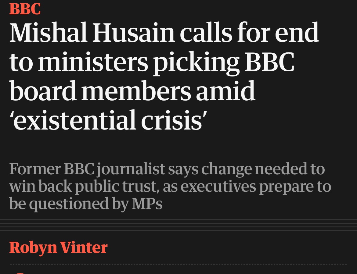 The “people’s broadcaster” is now overseen by private equity grandees, ex-CEOs of privatised utilities, investment bankers and assorted corporate heavyweights. 

Hardly the broad public it claims to serve.

If this Labour government is serious about rebuilding trust, it should