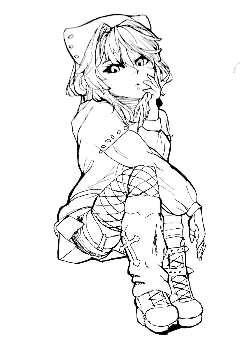 SusNyshiMizuki's tweet image. — 〈Repost〉Ink Monday # 1 —
OC: @paprikayiska 

#lineart #traditionalart #yiskacraft