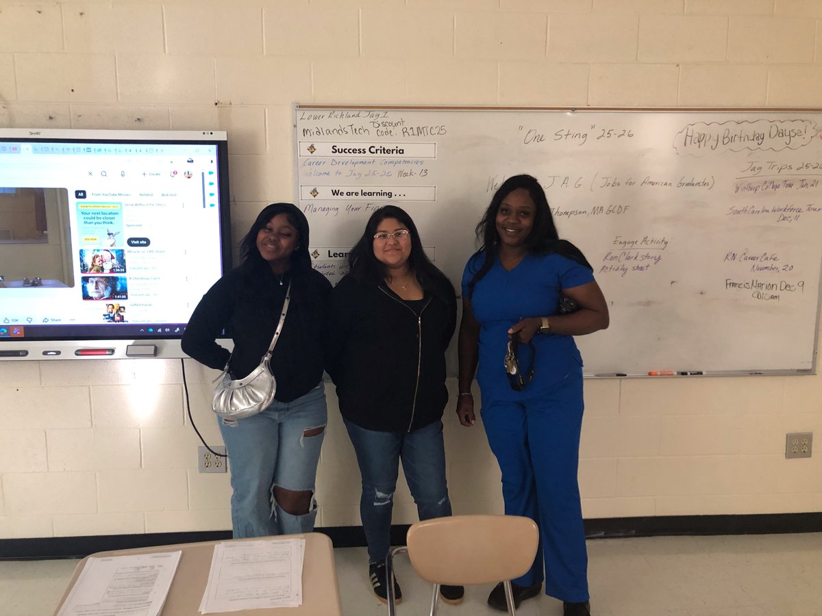SCTechSystem's tweet image. This week, JAG-SC students at Lower Richland High School participated in three Career Cafes. Representatives from the Armed Services, healthcare sector, and @MidlandsTech spoke with students on various aspects of becoming college and career ready.   
#scjag