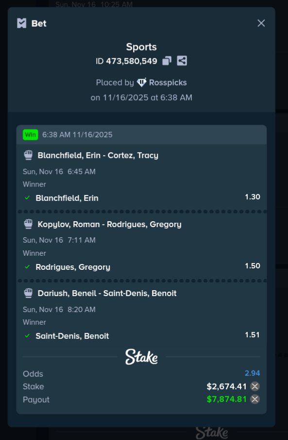 RossPicks's tweet photo. 🔥Last week all the parlays smacked on live stream for $32,000 💸#UFC322 

🔴: https://t.co/uv6IC5W15W

🔥😡NOW we going back to back at #UFCQatar @STAKE @StakeEddie 

🫂Follow: @rosspicks & @demize21 

Rt + like + tag friend 👇 

Tell me in comment's what's you got for next coming ufc card !!!!!