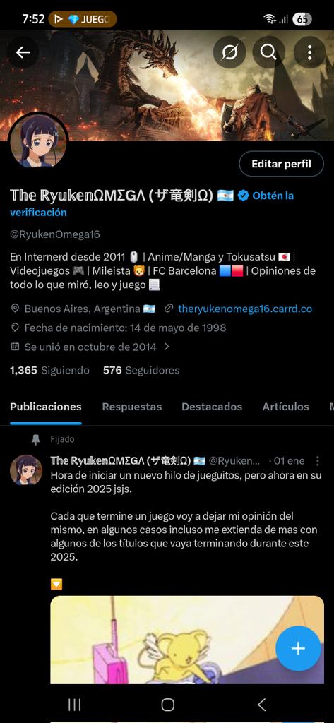 RyukenOmega16's tweet image. Haz click en Se unió en &quot;inserte mes y año&quot;