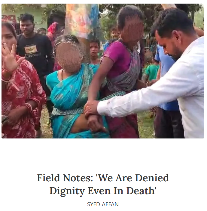 "I was barred from walking on common land, accessing water &amp; community toilet"

Wife of #Dalit Christian, whose corpse was ‘converted’ to #Hinduism, faced exclusion before burial in Odisha, a pattern of burial denial under BJP, <a href="/syed_affan__/">Syed Affan</a>’s #fieldnotes

article14.substack.com/p/field-notes-…
