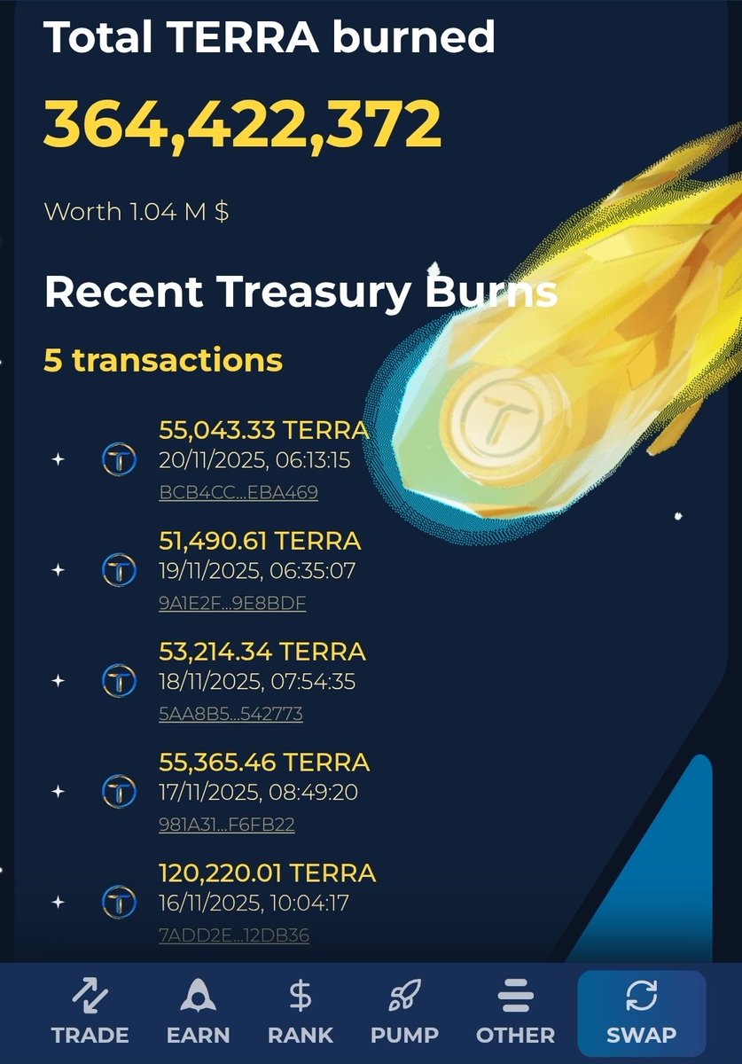 TerracVita's tweet image. @_Terraport_ continuing to burn $TERRA daily.