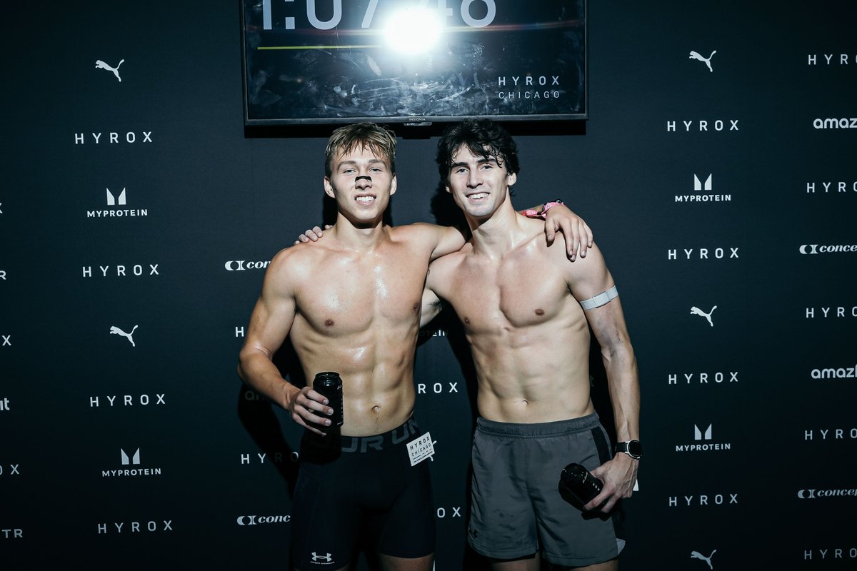 Shifted gears to Hyrox training 12 weeks ago with my boy Luke. 

Wild race with lots of ups and downs, but snagged 1st in the ag pro doubles. 

Hyrox workouts suck, but they start to get easier and then, fun. Next stop, Surf City Boston qualifier Feb 1st. May keep some Hyrox