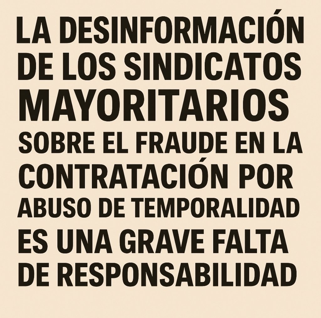 <a href="/UGT_Comunica/">UGT</a> <a href="/flujandefrias/">Fernando Luján</a> <a href="/mcarmenbarrera/">Mari Carmen Barrera</a> <a href="/EUPoliciesUGT/">UGT Políticas Europeas</a> 30% de Trabajadores el FRAUDE por Abuso de Temporalidad, empresa:  Estado Español y sus Administraciones públicas. A esos trabajadores no los defendéis, no?. Lejos de eso cesais a personas con décadas de trabajo a sus espaldas a coste cero y estabilizais plazas. NO OLVIDAMOS.