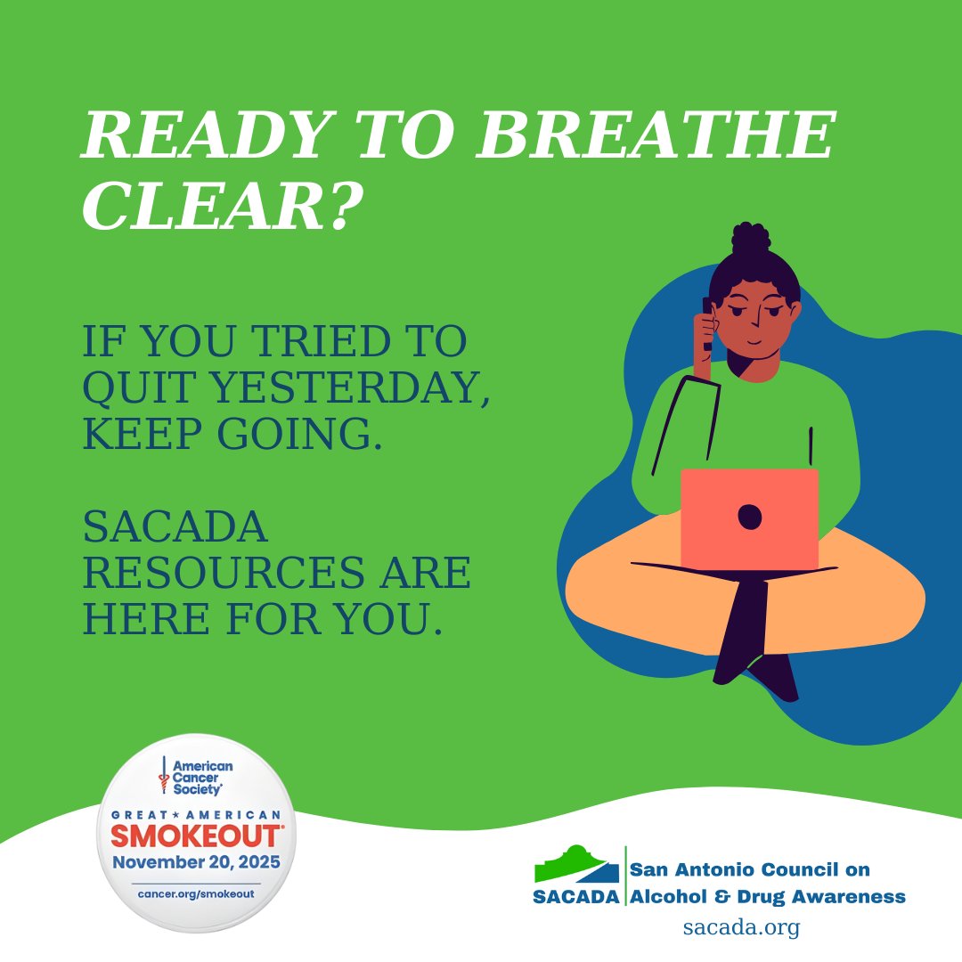 Quit smoking anytime! 💪 SACADA offers resources and support for your smoke-free journey. Learn more: sacada.org