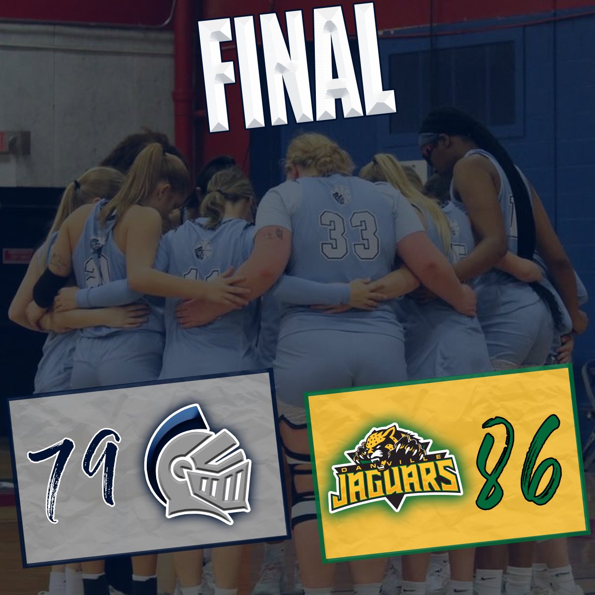 OCC couldn't overcome the hot shooting of the Jaguars in the Knights highest scoring game of the year, falling 86-79.

Lipps 22
Zedalis 15
Jones 13
Roth 10
Ray 9
Gregg 7
Seay 2
Secrest 1

OCC is back in action tomorrow as they host the Lakers of Lake Land College at 3:00 CST.