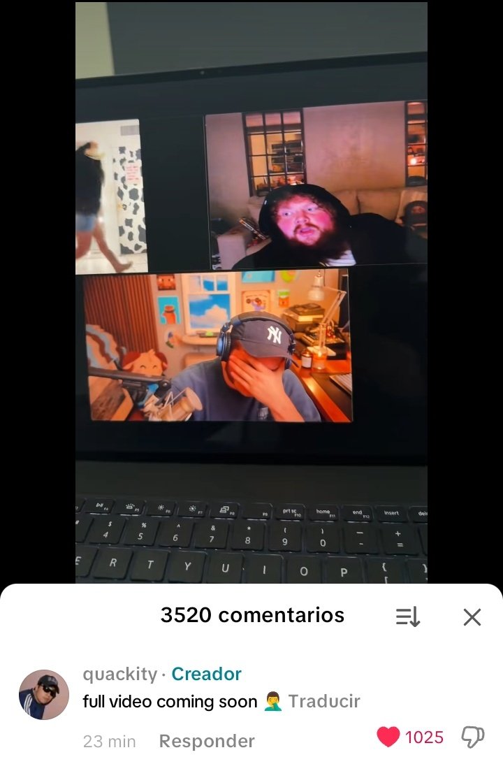 ▶️ ¡Quackity comentó en su nuevo TikTok!
Trad: "video completo muy pronto 🤦"