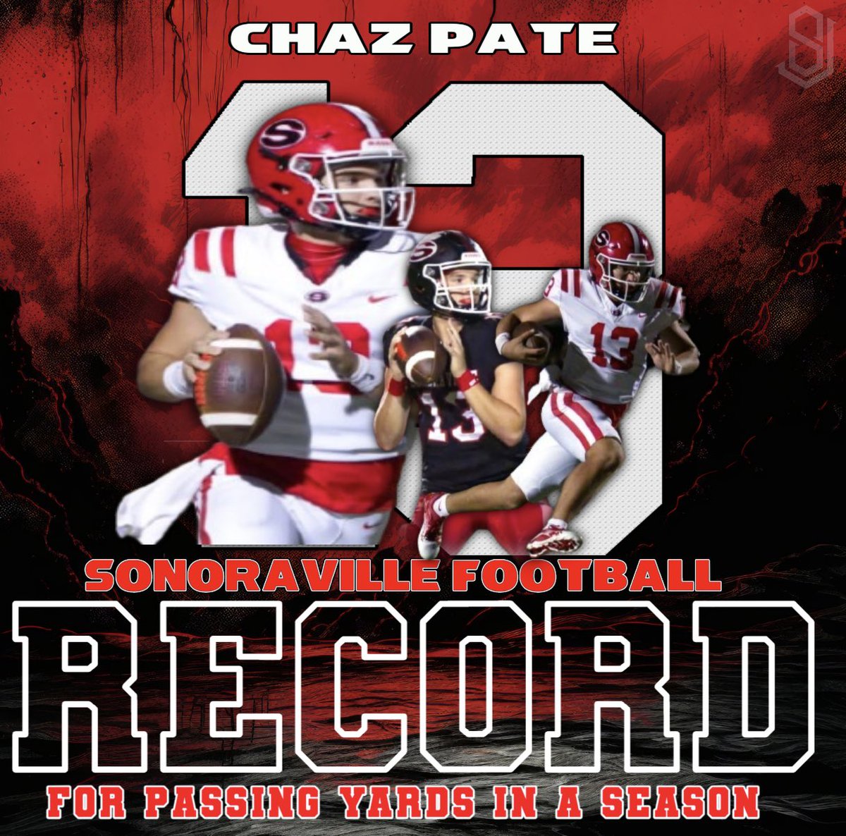 🚨 NEW RECORD ALERT 🚨 
SR QB <a href="/ChazPate5/">Chaz Pate</a> set a new school record for passing yards in a season! 
-2,803 yards (led Class 2A regular season with 2,464) 
-First in program history to throw for 2K in back-to-back seasons
-3 300 yard games
-7 games with 3 passing TDs!