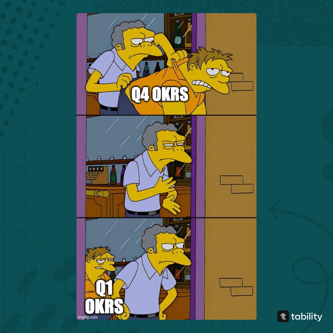New quarter, same OKRs... 🫠

If nothing is changing, the business probably isn’t either.

Reflect on your progress and make smarter decisions. Don't forget your retrospectives! 🎯

 tability.io/odt/articles/r…