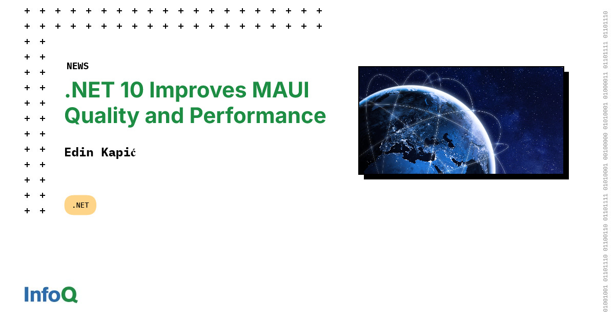 InfoQ's tweet image. News from the .NET 10 launch - #dotnetMAUI receives updates centered on quality, performance &amp;amp; developer productivity.

The updates fill in missing details in cross-platform workflows and refine long-standing platform behavior issues.

🔗 bit.ly/4ob9ff0 

#dotnet #InfoQ