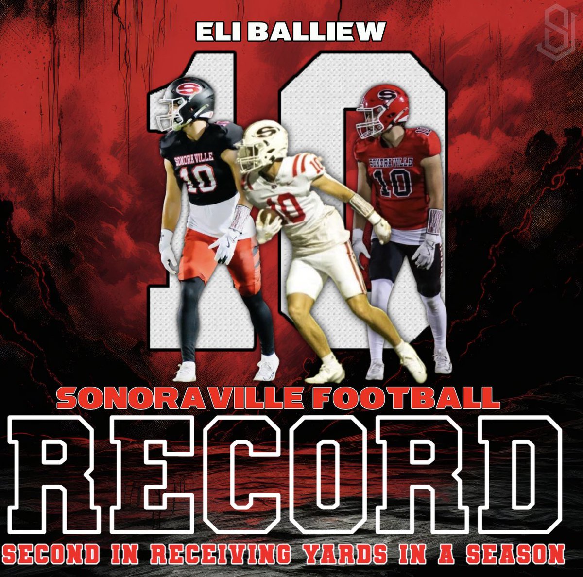 🚨 NEW RECORD ALERT 🚨 
SR WR <a href="/EliBalliew/">Eli Balliew</a> second in program history for receiving yards in a season! 
-744 
-3 100 yard games