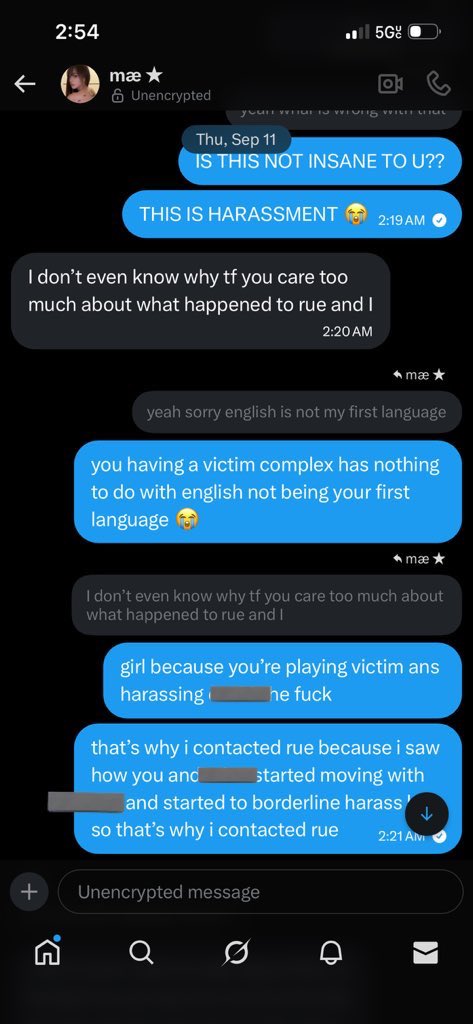 pradawonki's tweet image. i wanna add that she was harassing a close friend of mine back in september because my friend didn’t reciprocate the same feelings. she contacted her on different social medias and also kept subtweeting her on her priv as well.