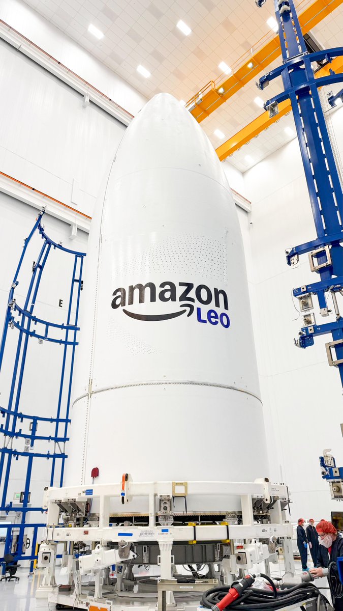 Amazonleo's tweet image. Install complete: New @AmazonLeo logo freshly applied ahead of our next launch on Atlas V.