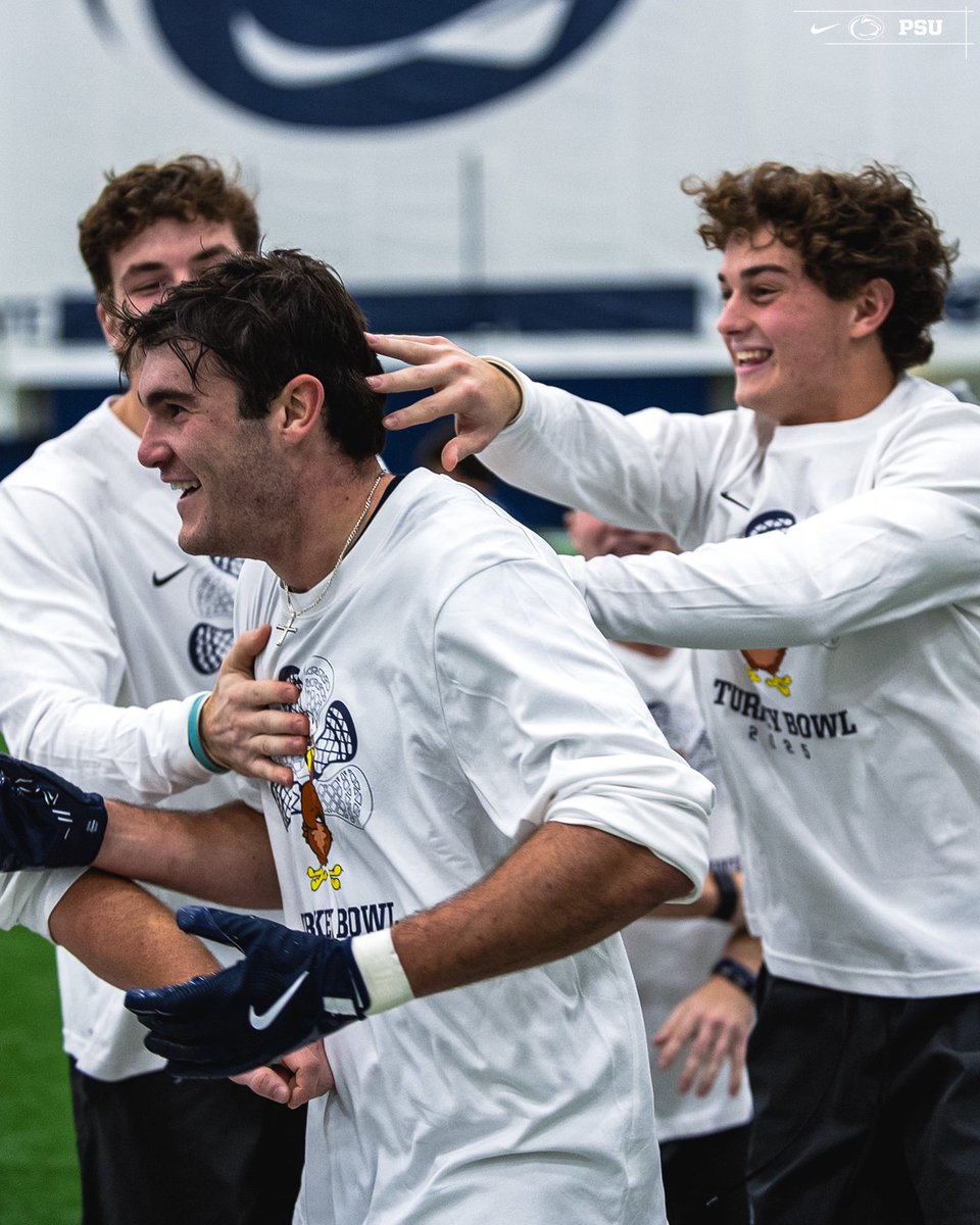 PennStateMLAX's tweet image. Balled out in a different way this morning 🏈

Bonus footage of an interview with 2025 Turkey Bowl champion coach, Will Costin 😂