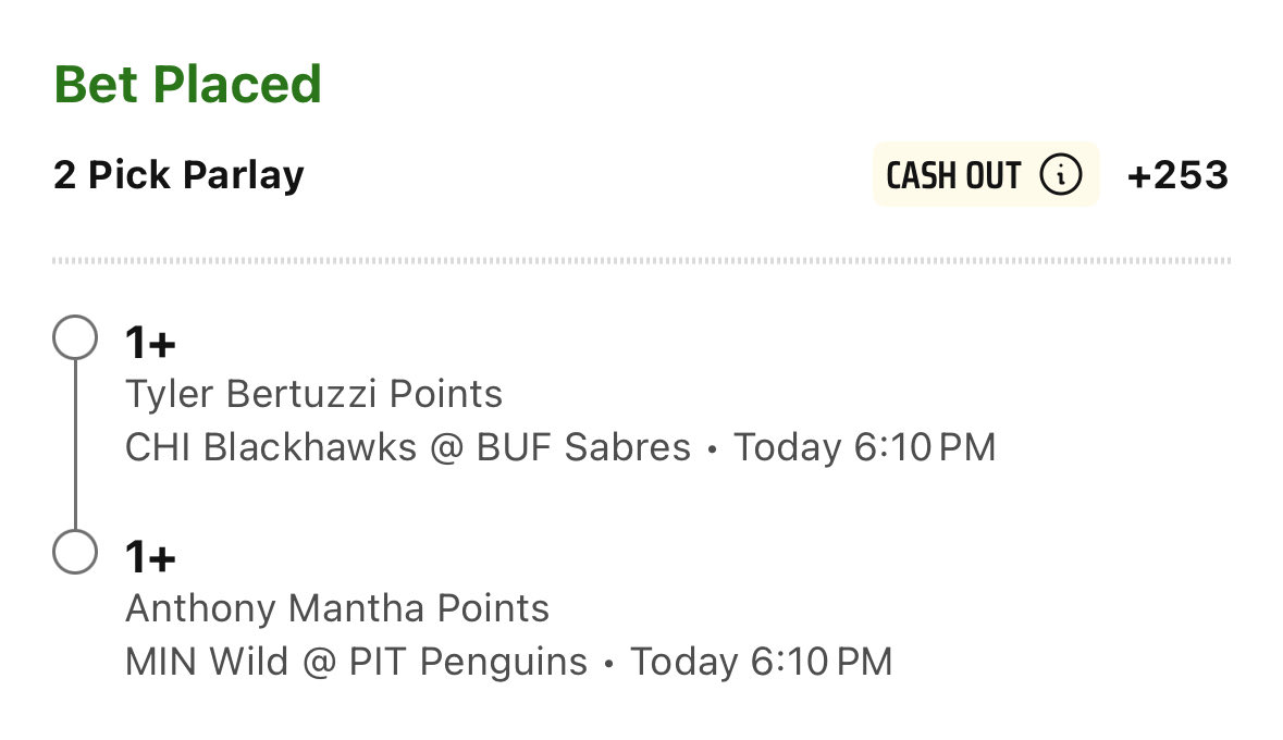 FrozenOdds's tweet image. ❄️FROZEN ODDS❄️

🏒NHL PLAYER PROPS🏒

Points &amp;amp; Goals here‼️‼️

Stacking each points parlay 1-3+✅

Let’s go fellas‼️‼️

#freedom #nhl #playerprops #points