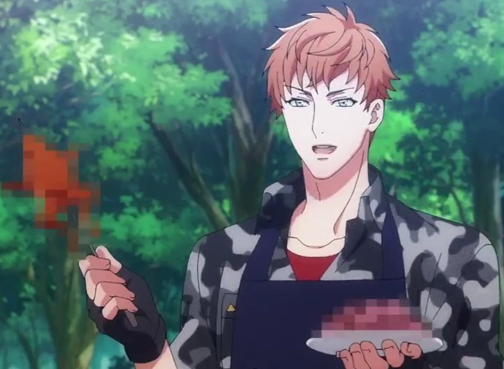 hpmianything's tweet image. Saburo is currently enjoying Rio&apos;s survival cooking!