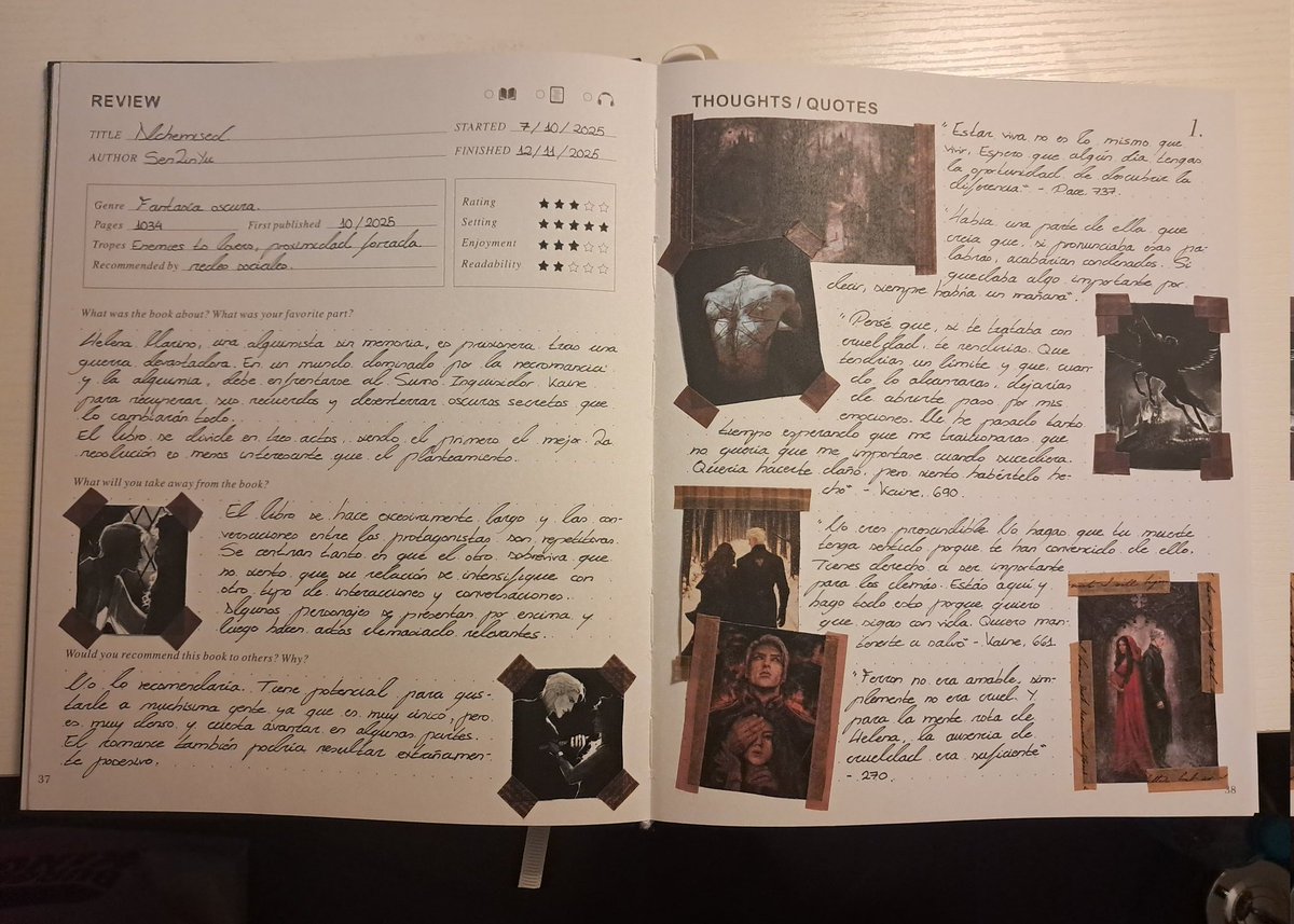 Lo que hago cada vez que termino un libro. Poco a poco lo iré mejorando.